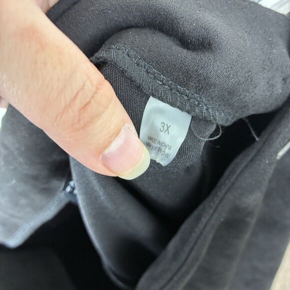 T TAHARI Black Faux Leather Suede Pull On Pants Sz 3X Plus Stretch Classy - Picture 8 of 11